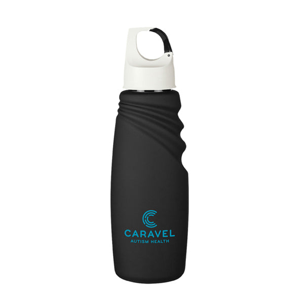 Sports Bottle: Black with White Lid